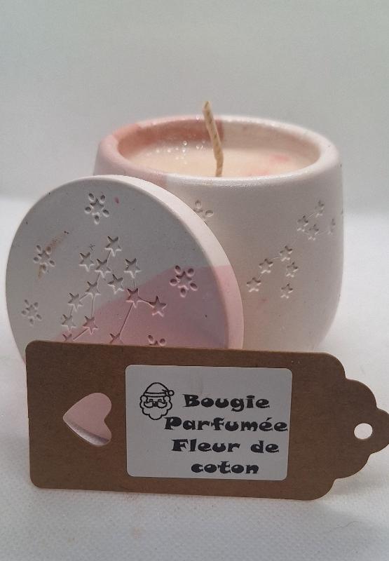 Bougie parfumée Pot Fleur de coton - Sélection Noël